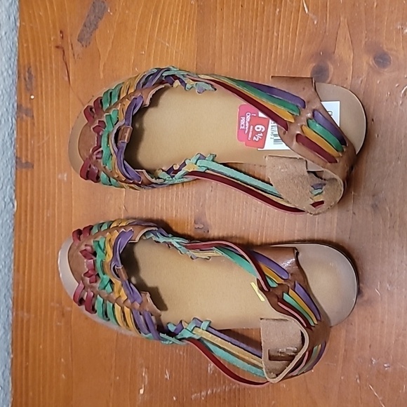MIA WOMEN'S COLORFUL MULTICOLOR LEATHER HUARACHES BOHO BOHEMIAN HIPPIE SIZE 6.5 - Picture 3 of 10
